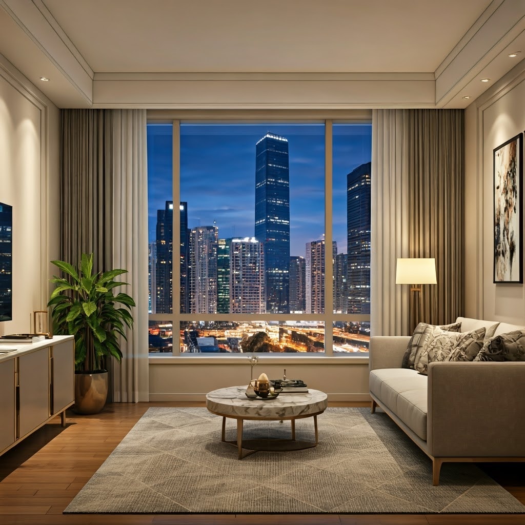 Living,Room,In,A,Beautiful,Apartment,With,A,Large,Window